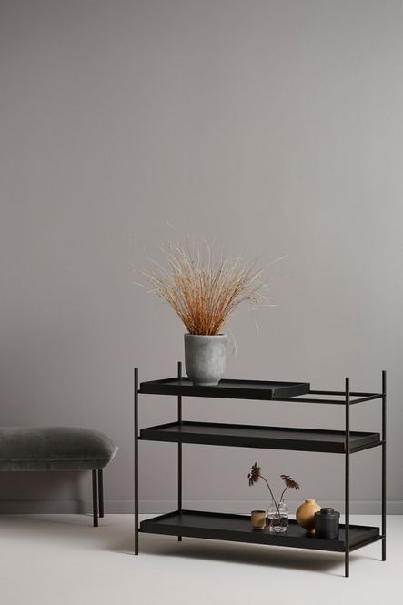 Hovedbilde Woud Tray hylle Sort og Valnøtt H 81cm L 100cm D ...